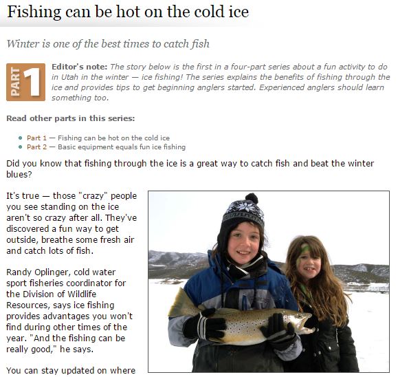 utah ice fishing overview