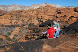 snow canyon family hiking