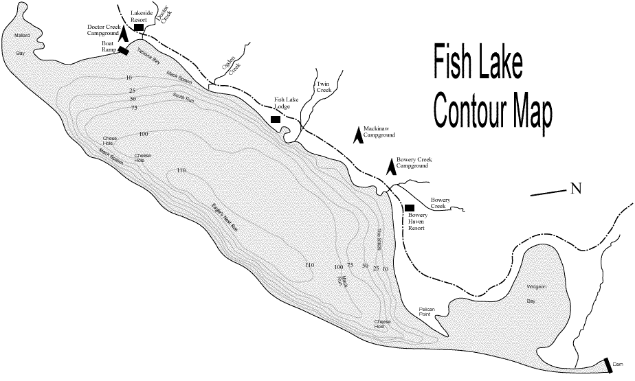fish lake contour map