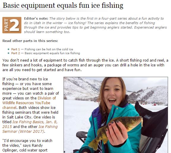 DWR ice fishing tips: Basic equipment equals fun ice fishing 